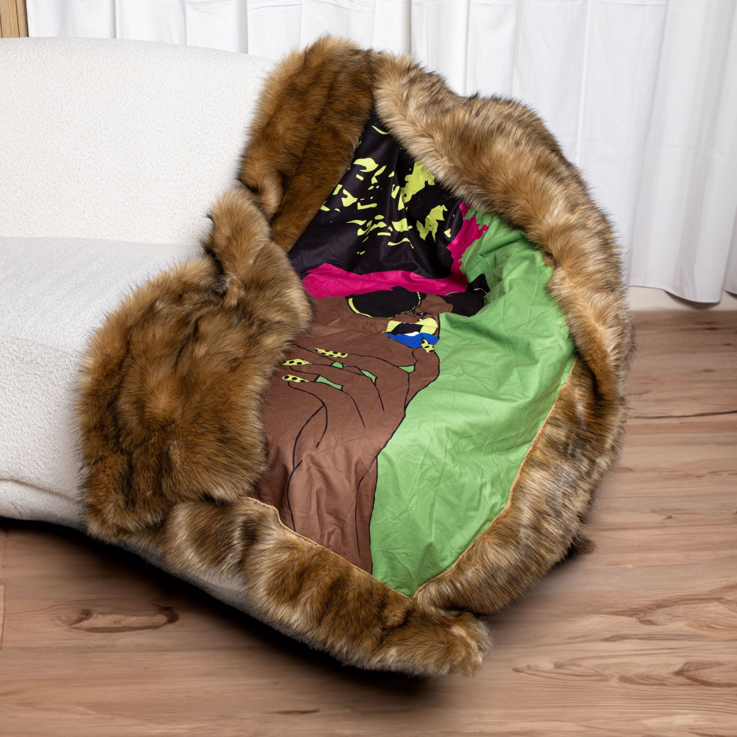 Mood Lime Green Faux Fox Fur Throw Blanket – Pardon My Fro