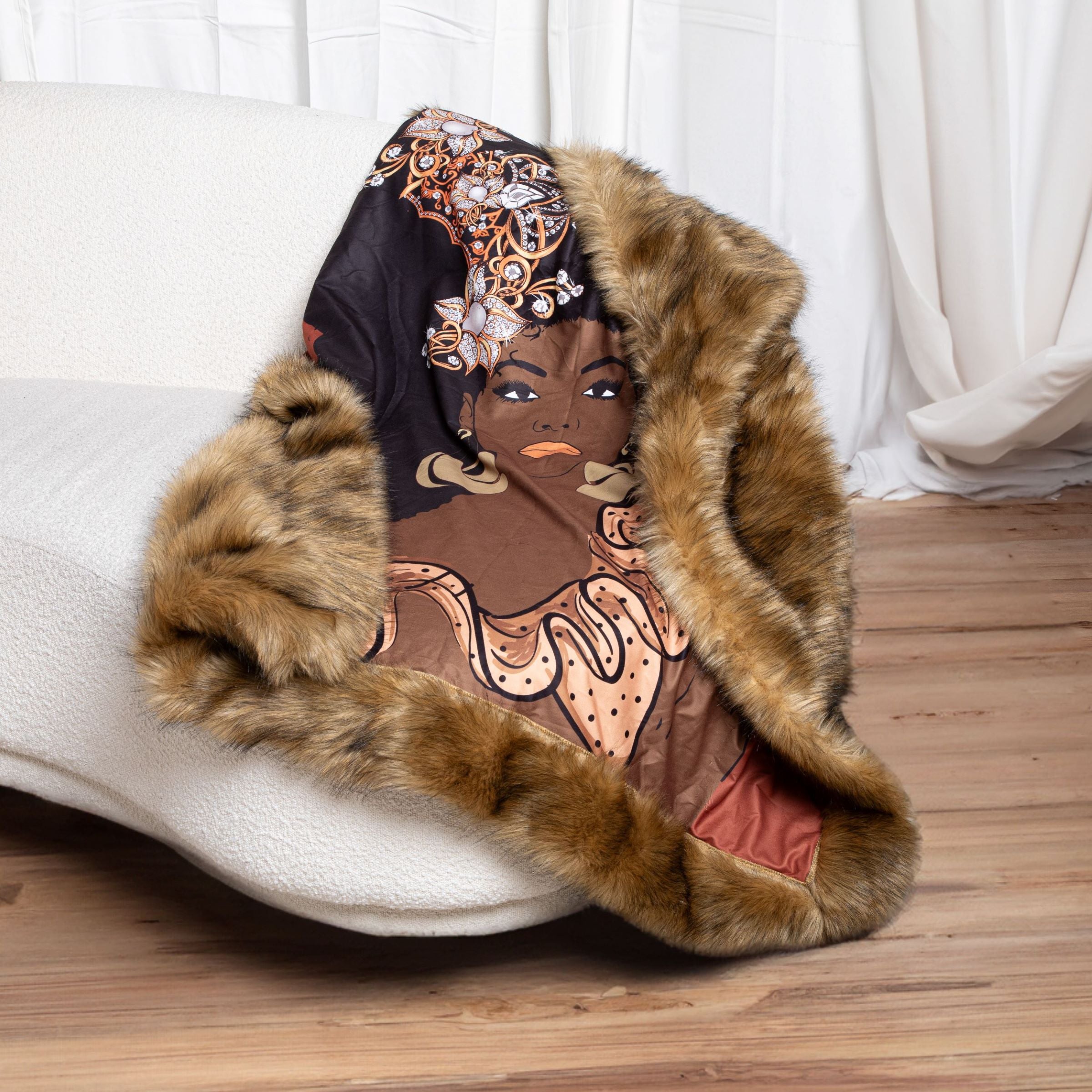Nola Brown Faux For Fur Throw Blankets – Pardon My Fro