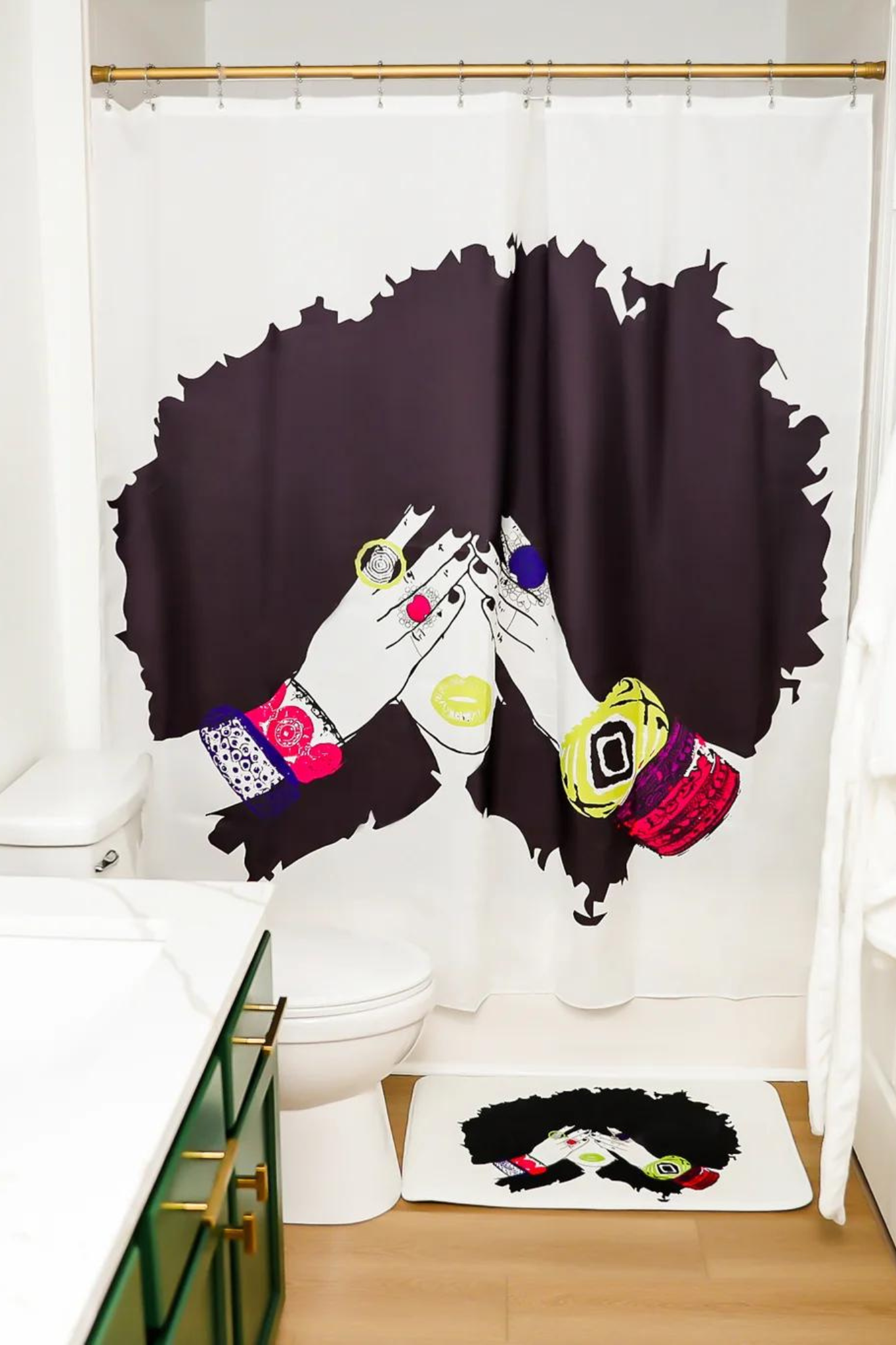 Shanell White Shower Curtain – Pardon My Fro