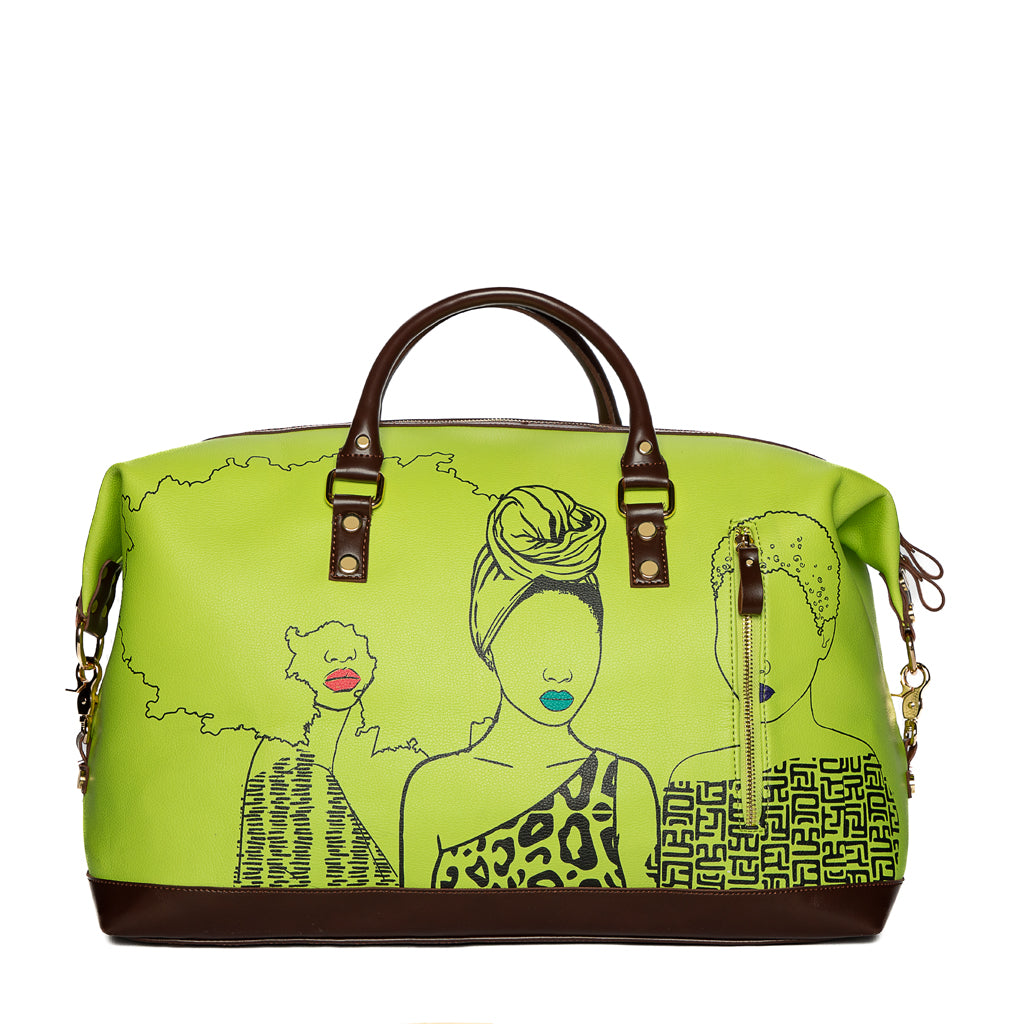Mahogany Lime Green Travel Bag
