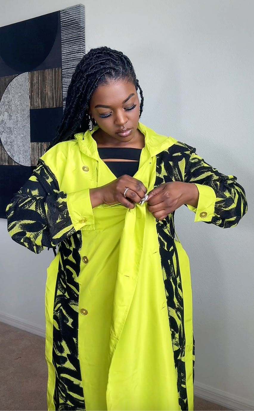 Lime Punch Green Mesh Trench Coat – Pardon My Fro Lime Punch Green Mesh Trench Coat – Pardon My Fro
