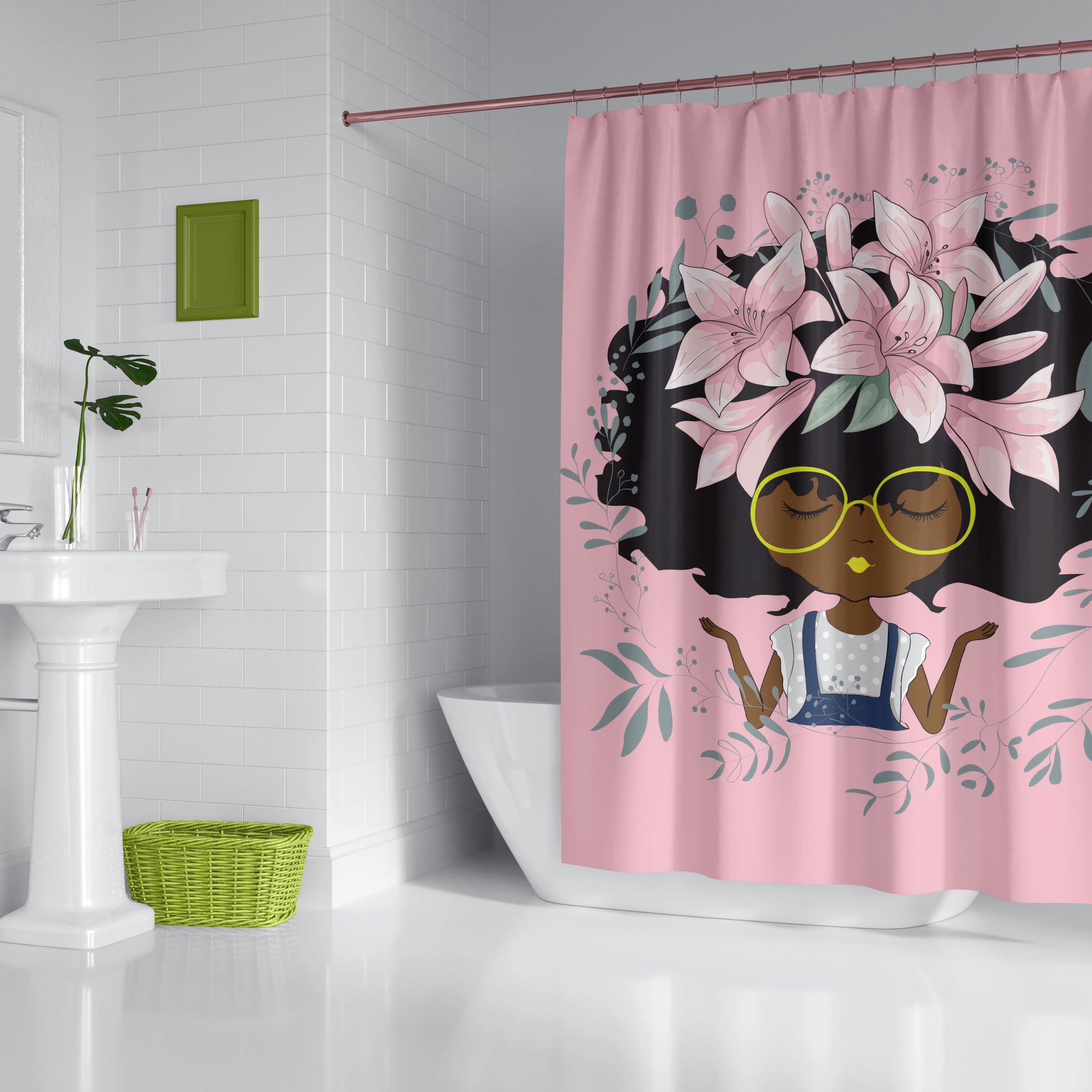 tiger lily shower curtain AFROBRATS™ Lily Shower Curtain Pink – Pardon My Fro