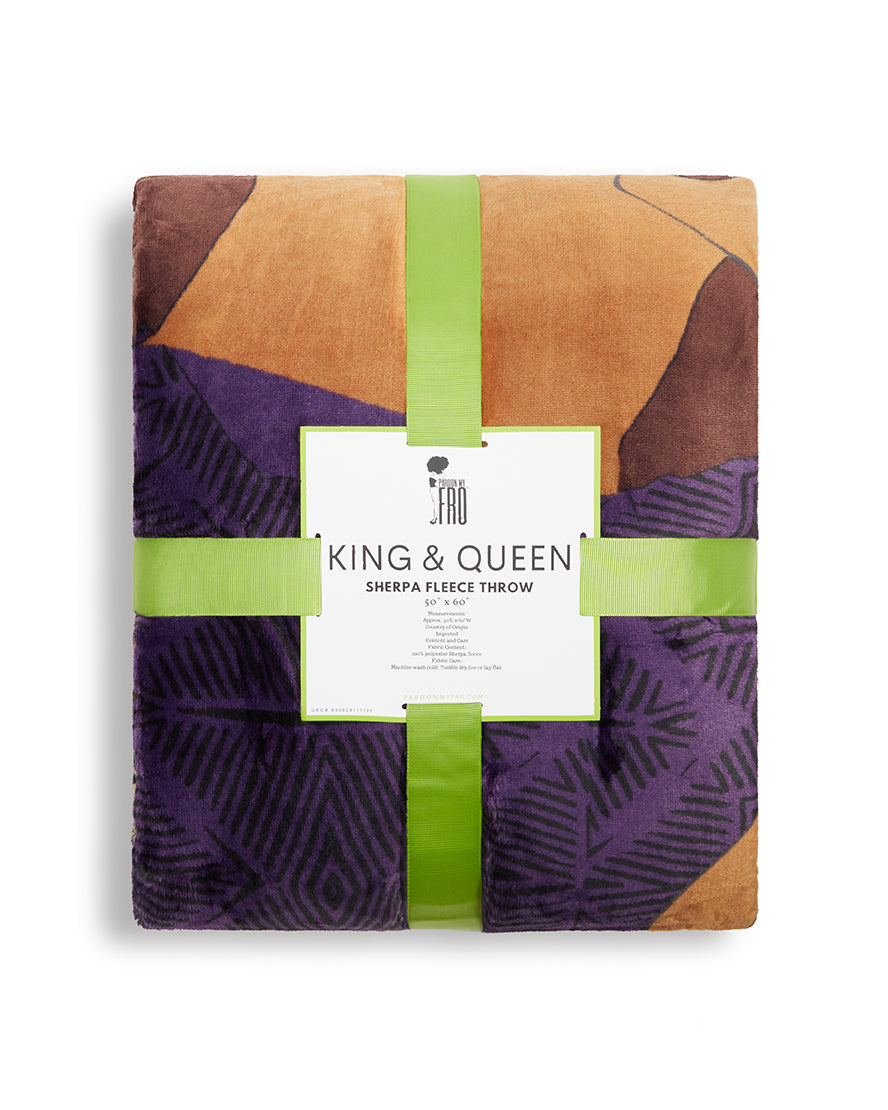King & Queen Fleece Throw Blanket